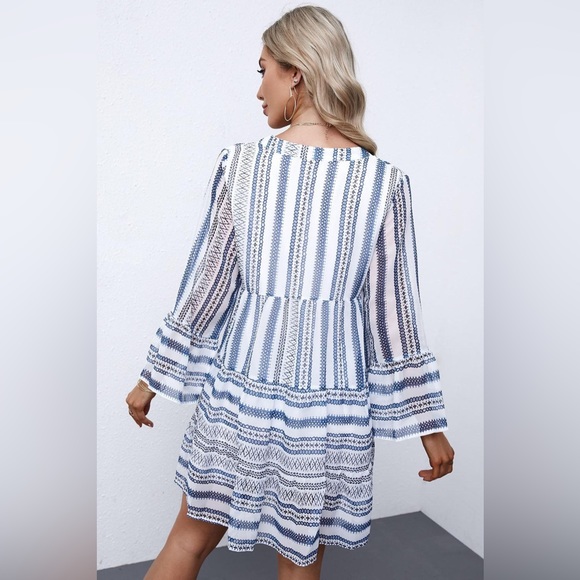 Boho - Striped Mini Dress - Picture 2 of 7